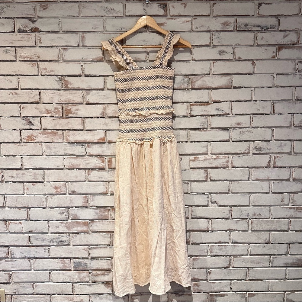 Heartloom Cream Midi Skirt with Striped Knit Bodice - Picture 6 of 6
